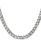 Men's Stainless Steel Curb Chain Necklace 7.5mm