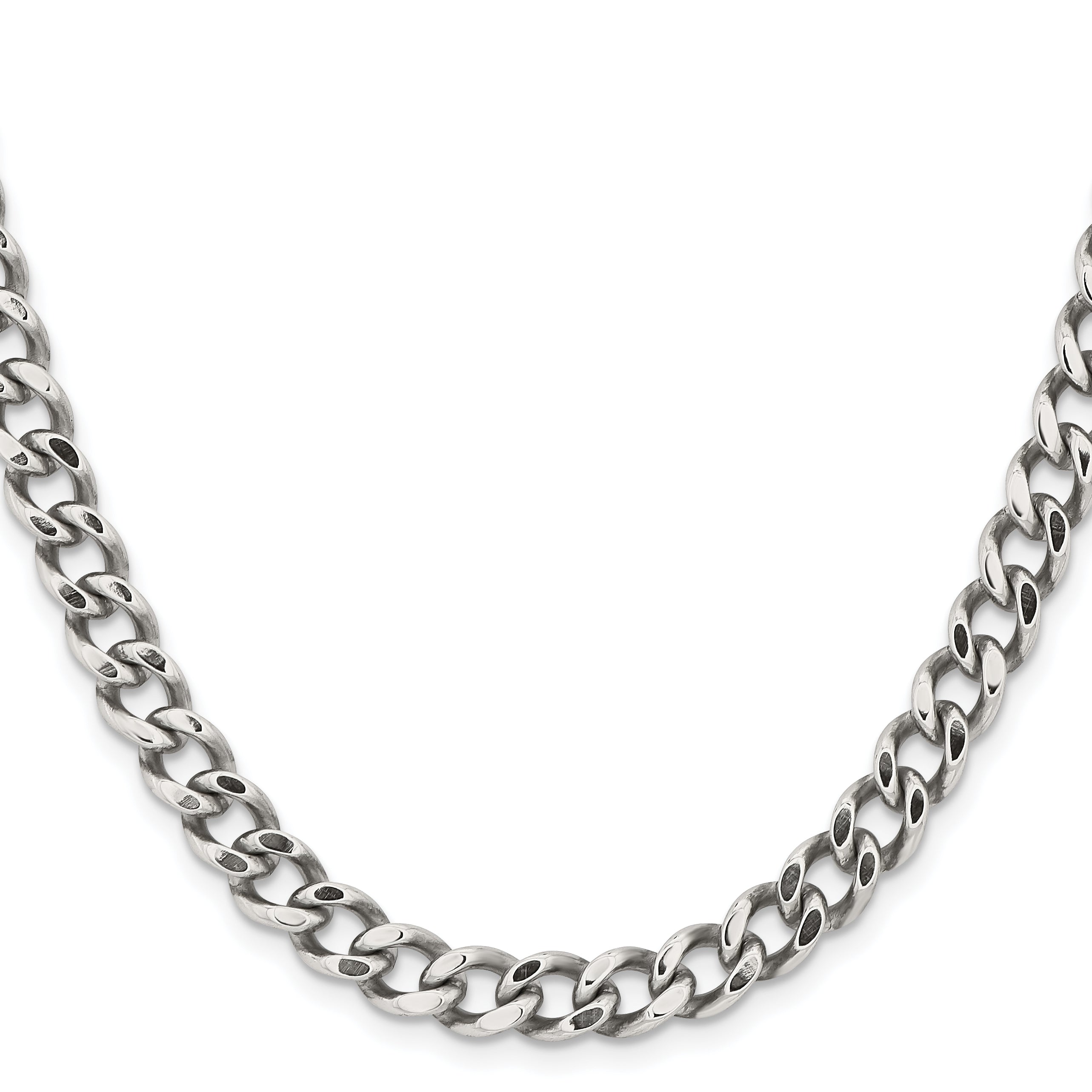 Polished Curb Chain in Stainless Steel, 7.5mm Secondary image