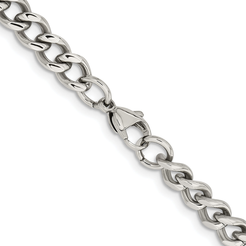 Men's Stainless Steel Curb Chain Necklace 7.5mm