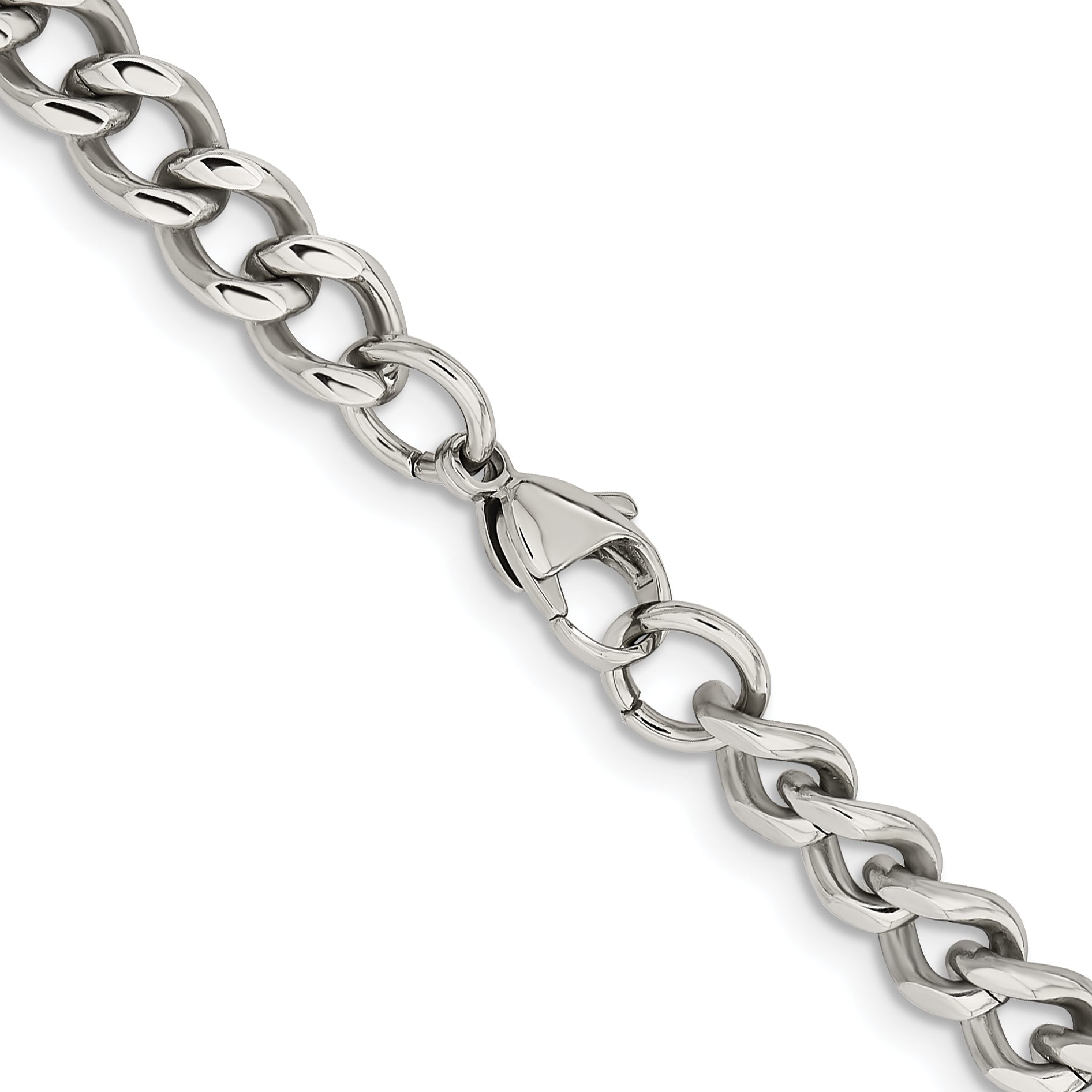 Chisel Stainless Steel Polished 7.5mm Curb Chain