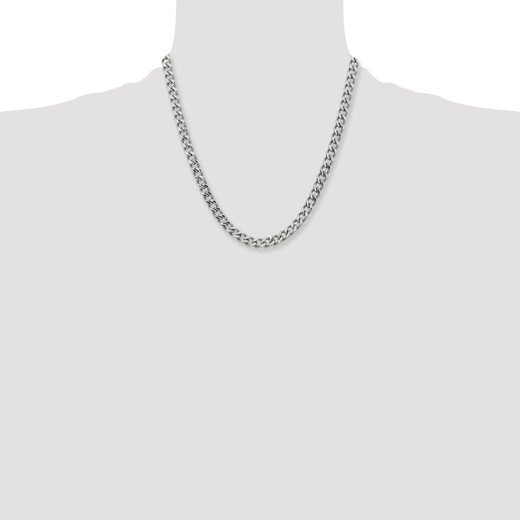 Men's Stainless Steel Curb Chain Necklace 7.5mm