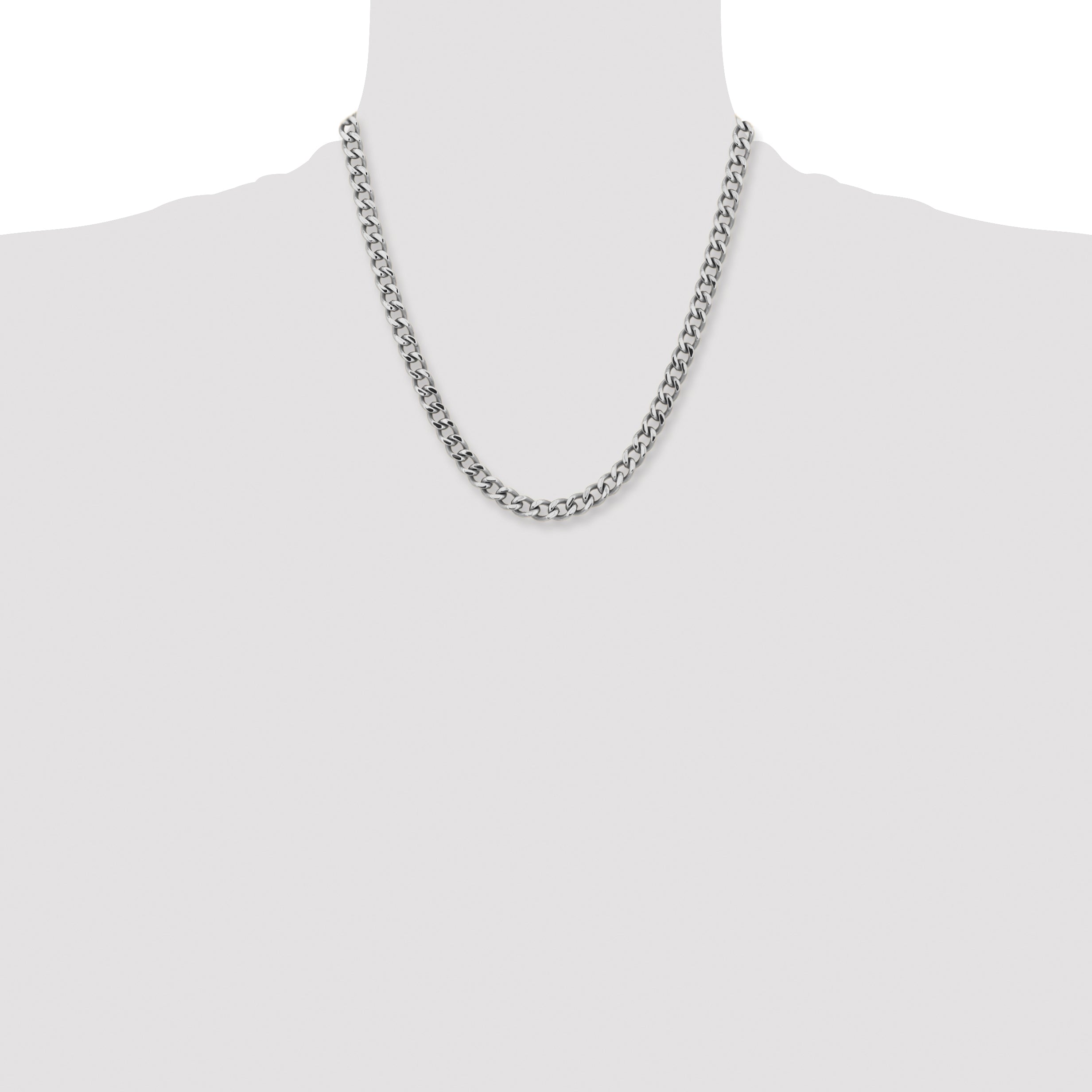 Men's Stainless Steel Curb Chain Necklace 7.5mm