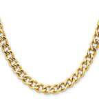 Chisel Stainless Steel Polished Yellow IP-plated 7.5mm Curb Chain