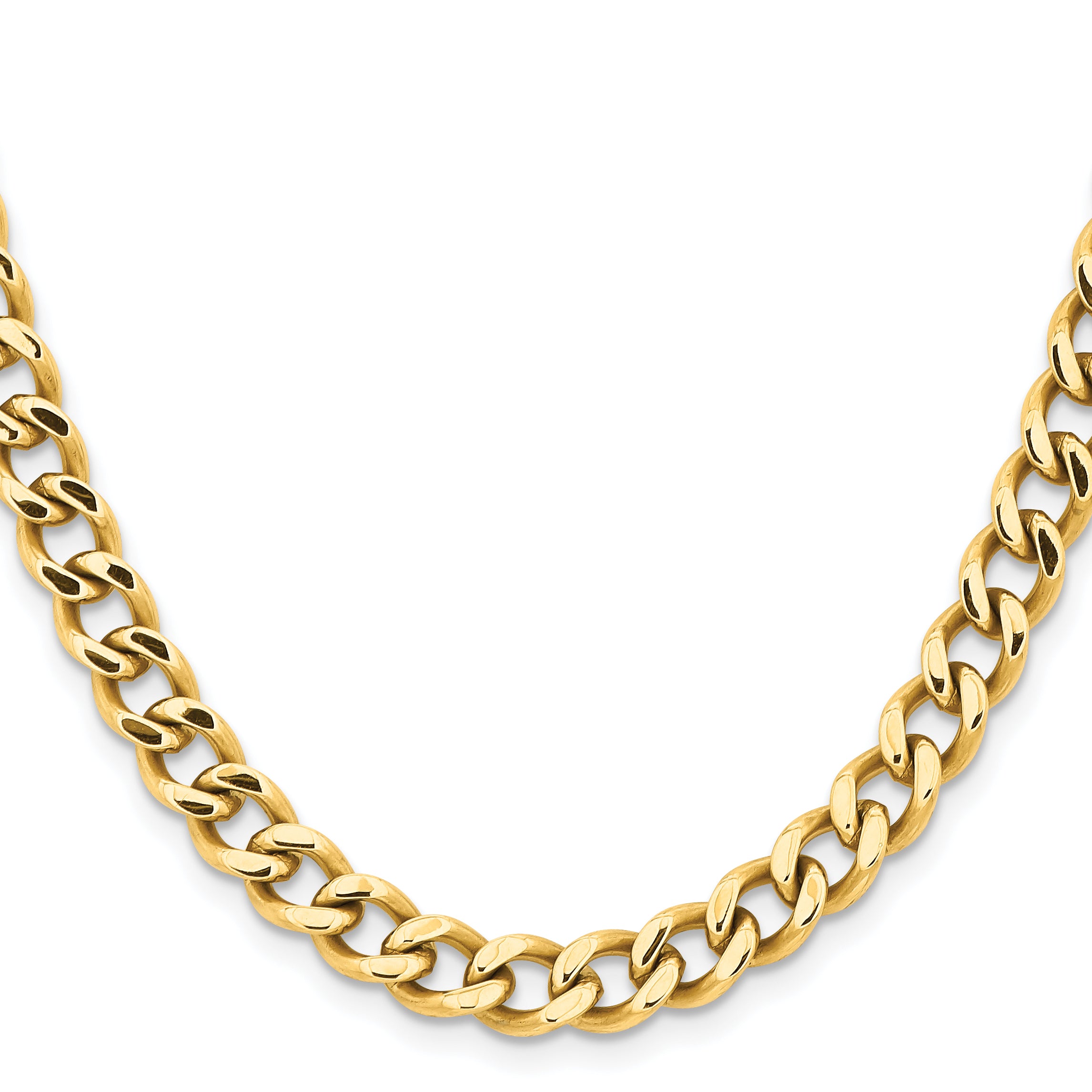 Chisel Stainless Steel Polished Yellow IP-plated 7.5mm Curb Chain