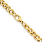 Chisel Stainless Steel Polished Yellow IP-plated 7.5mm Curb Chain