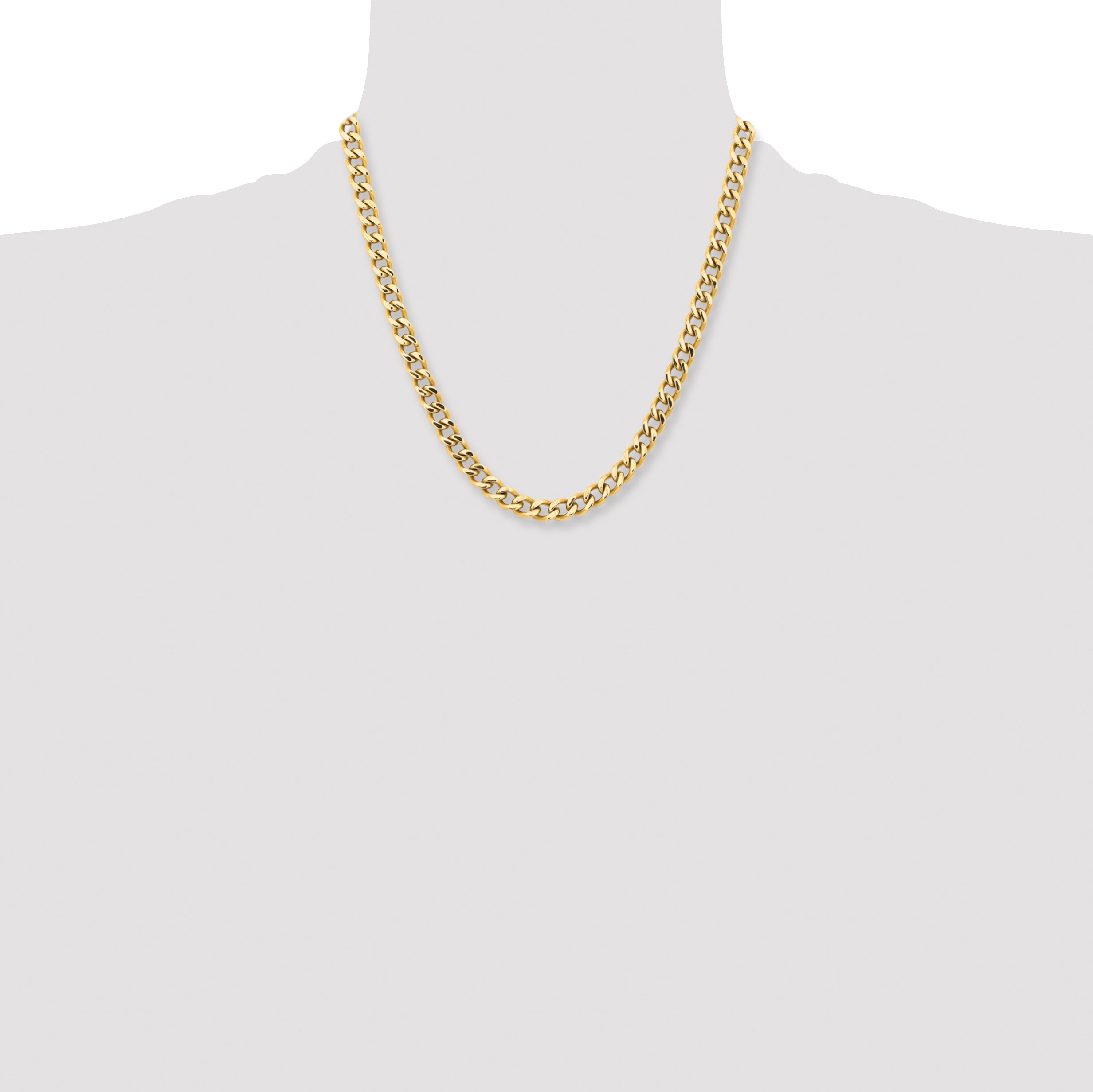 Men's Stainless Steel Curb Chain Necklace 7.5mm