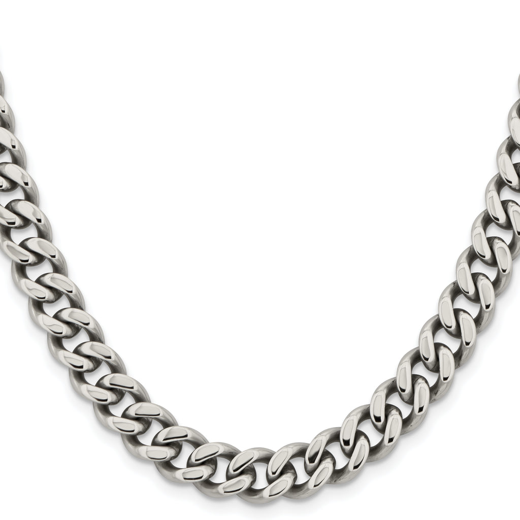 Men's Stainless Steel Curb Chain Necklace 9.5mm