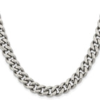 Men's Stainless Steel Curb Chain Necklace 9.5mm