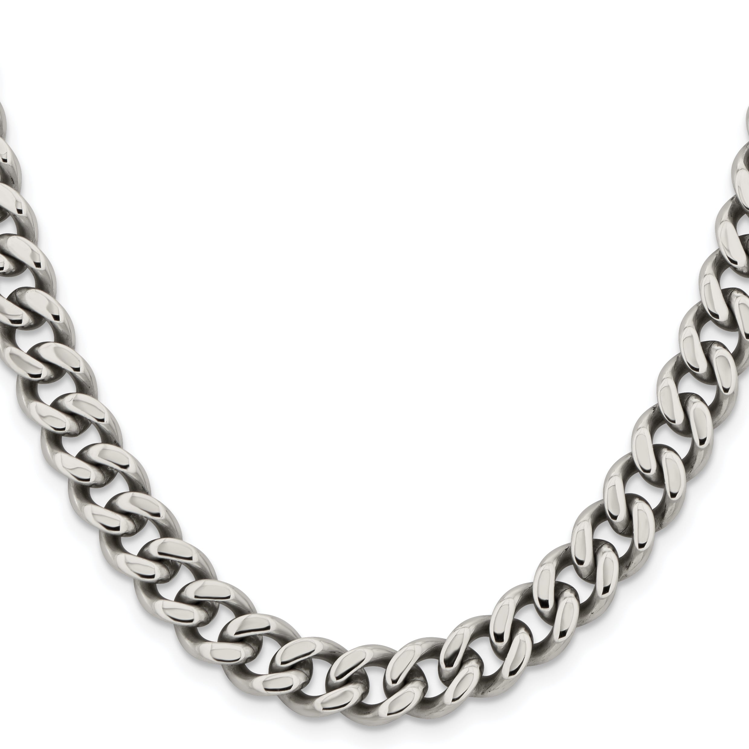 Men's Stainless Steel Curb Chain Necklace 9.5mm
