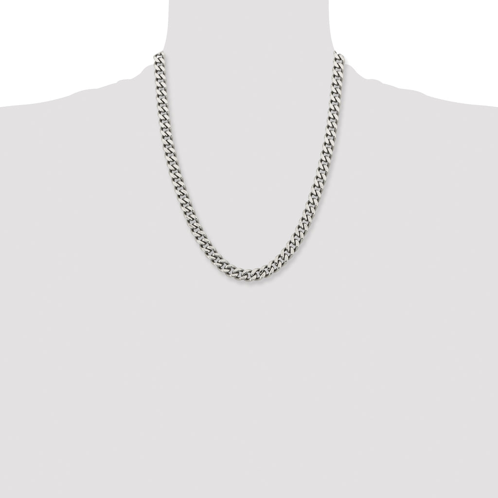 Men's Stainless Steel Curb Chain Necklace 9.5mm