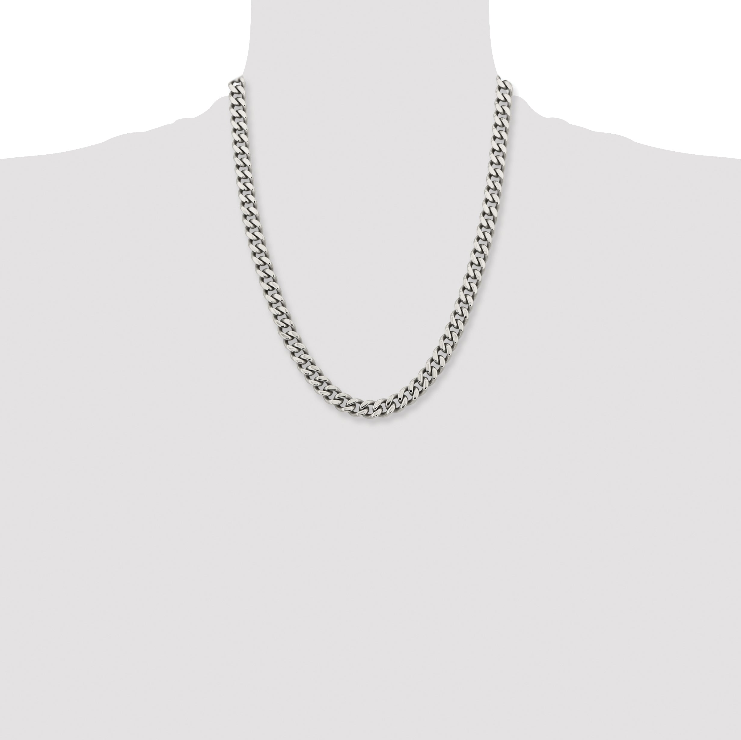 Men's Stainless Steel Curb Chain Necklace 9.5mm