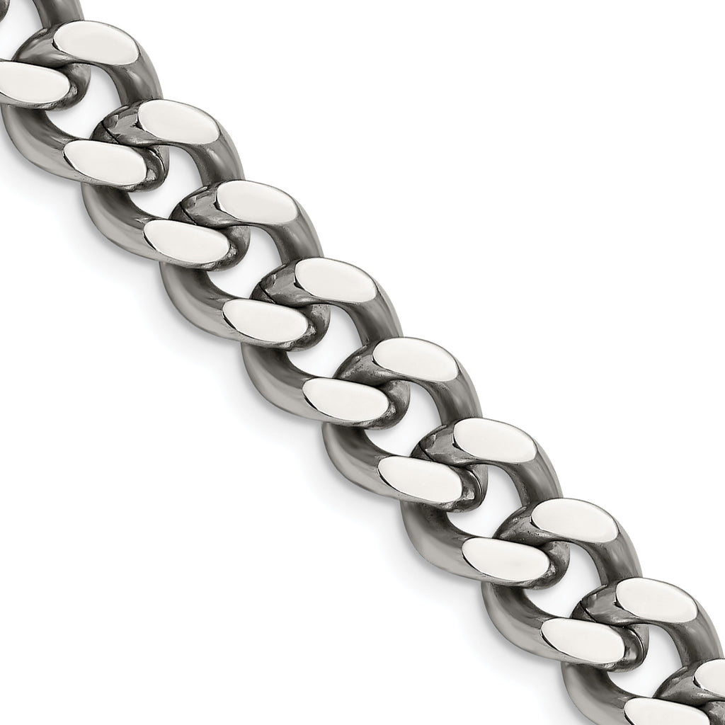 Men's Stainless Steel Curb Chain Necklace 9.5mm