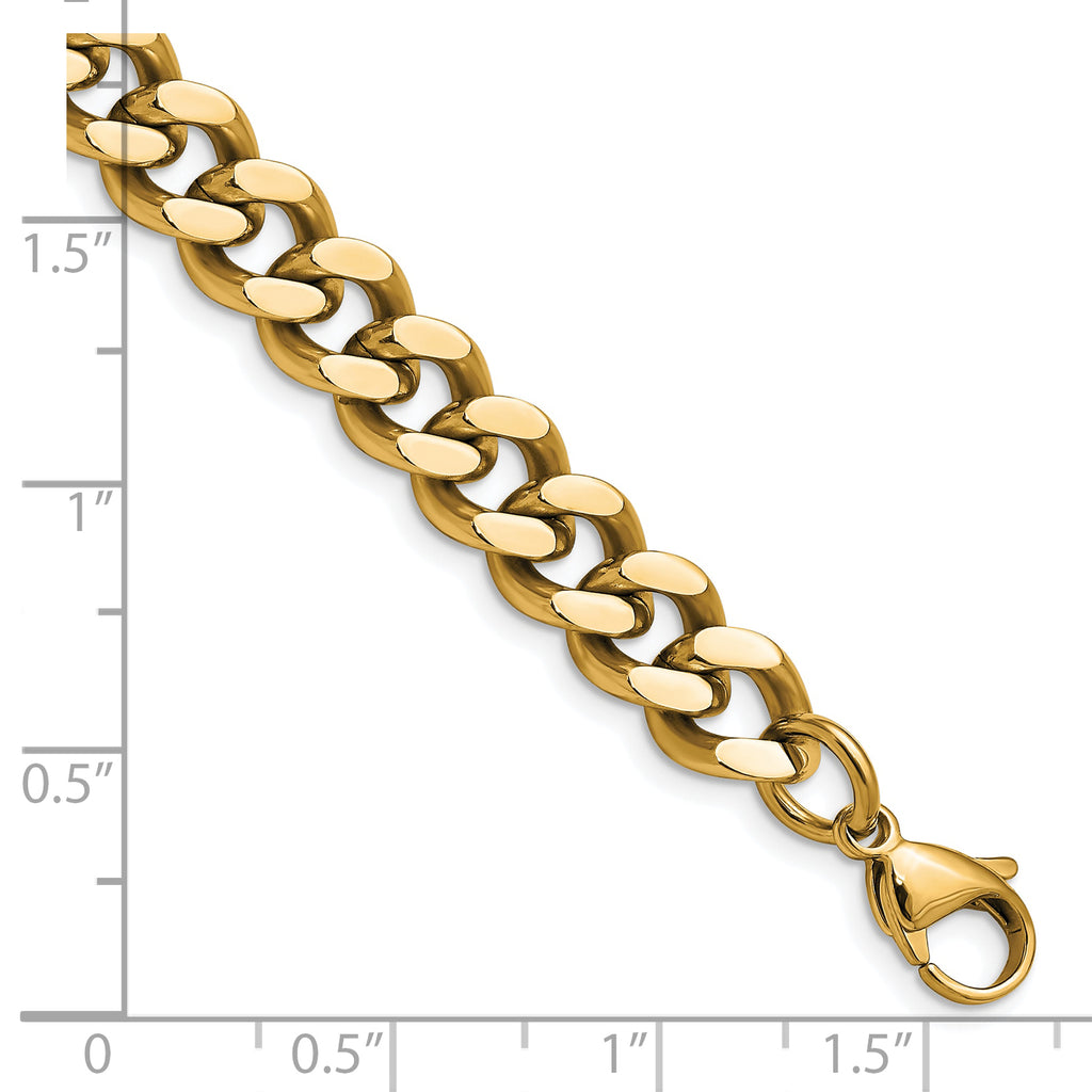 Polished Gold-Tone Stainless Steel Curb Chain Bracelet 9.5mm