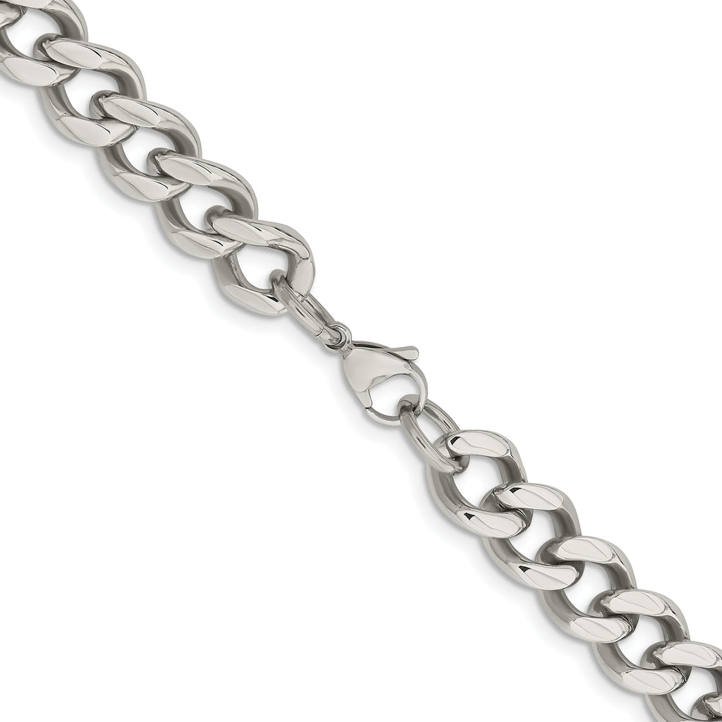 Men's Stainless Steel Curb Chain Necklace 11.5mm