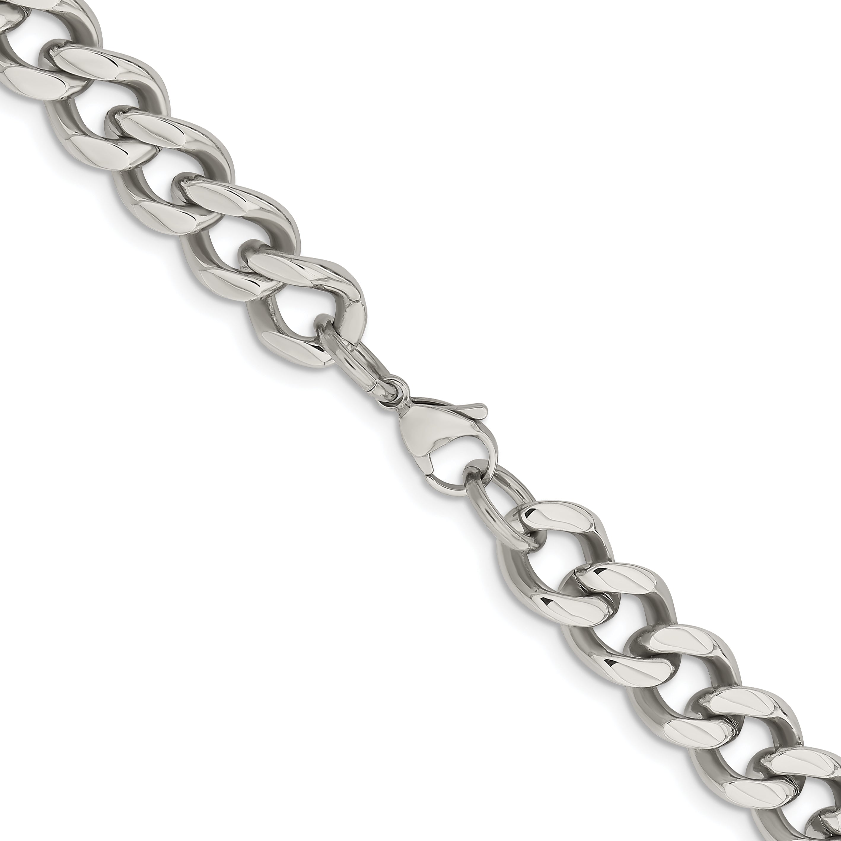 Men's Stainless Steel Curb Chain Necklace 11.5mm