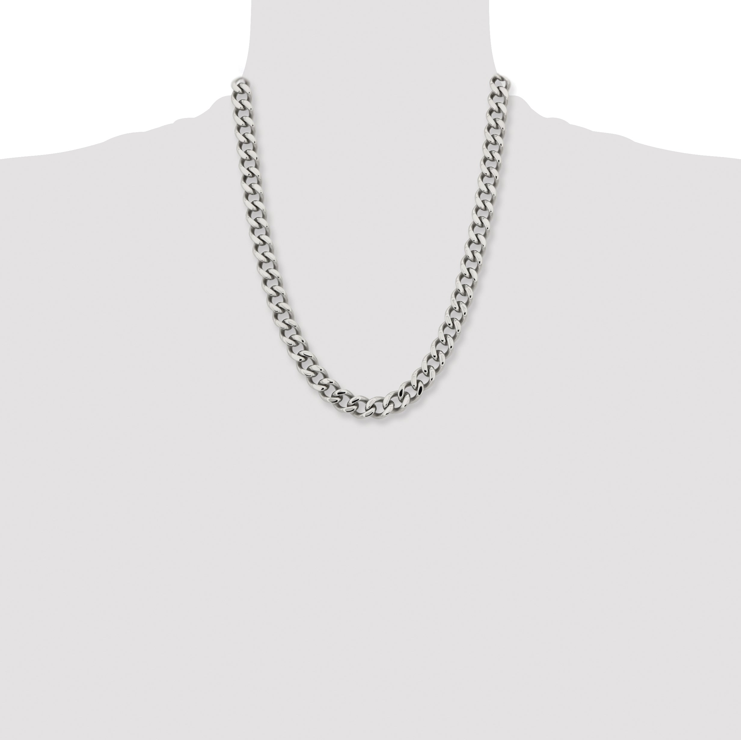 Men's Stainless Steel Curb Chain Necklace 11.5mm