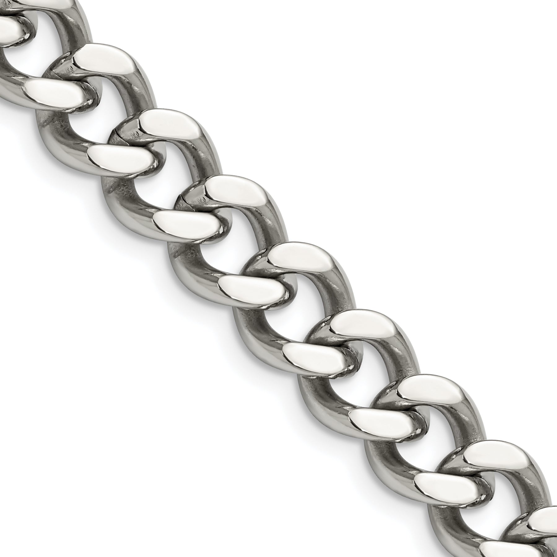 Men's Stainless Steel Curb Chain Necklace 11.5mm