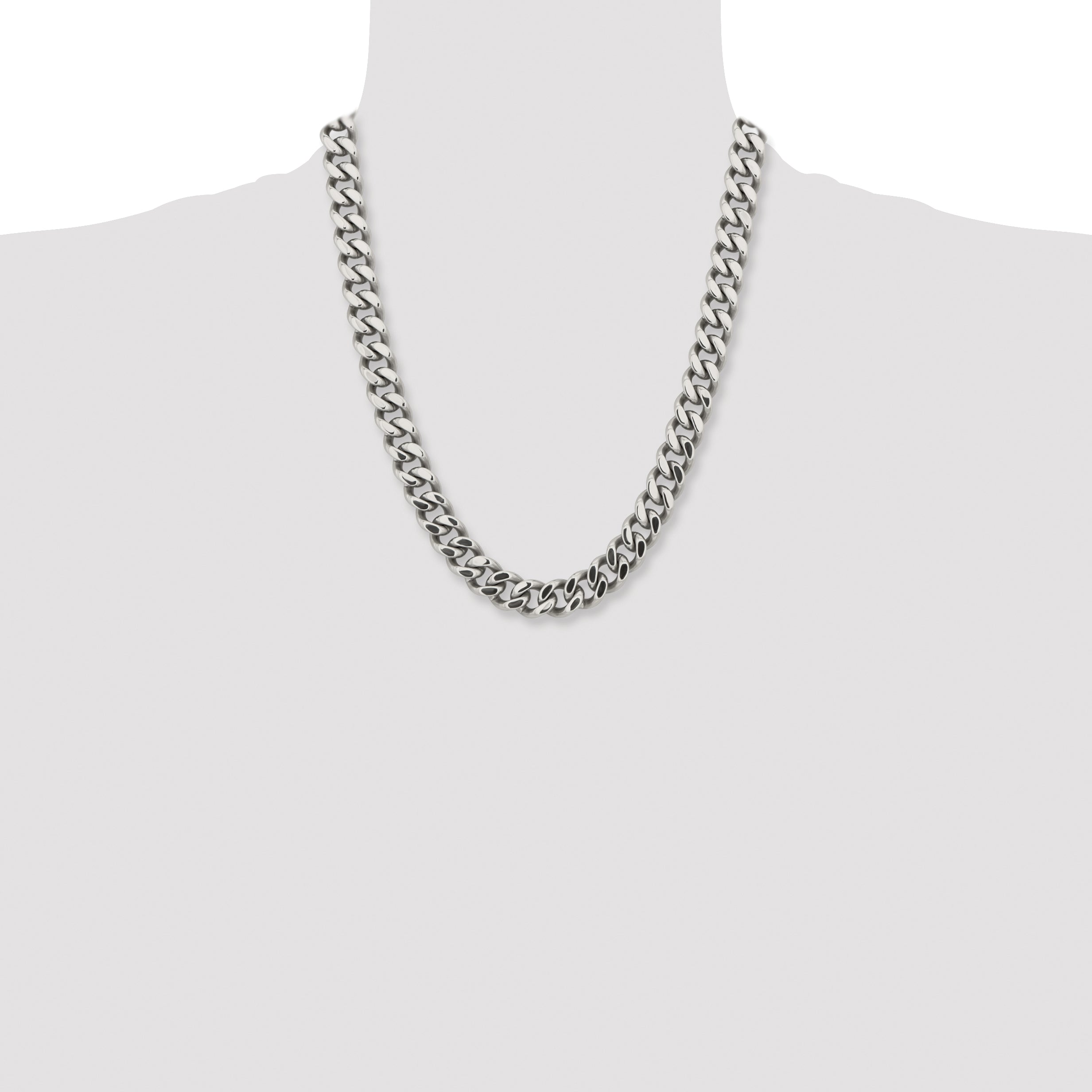 Men's Stainless Steel Curb Chain Necklace 13.75mm