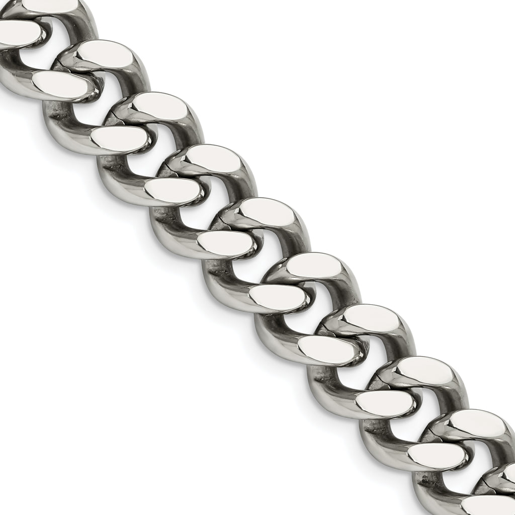 Men's Stainless Steel Curb Chain Necklace 13.75mm