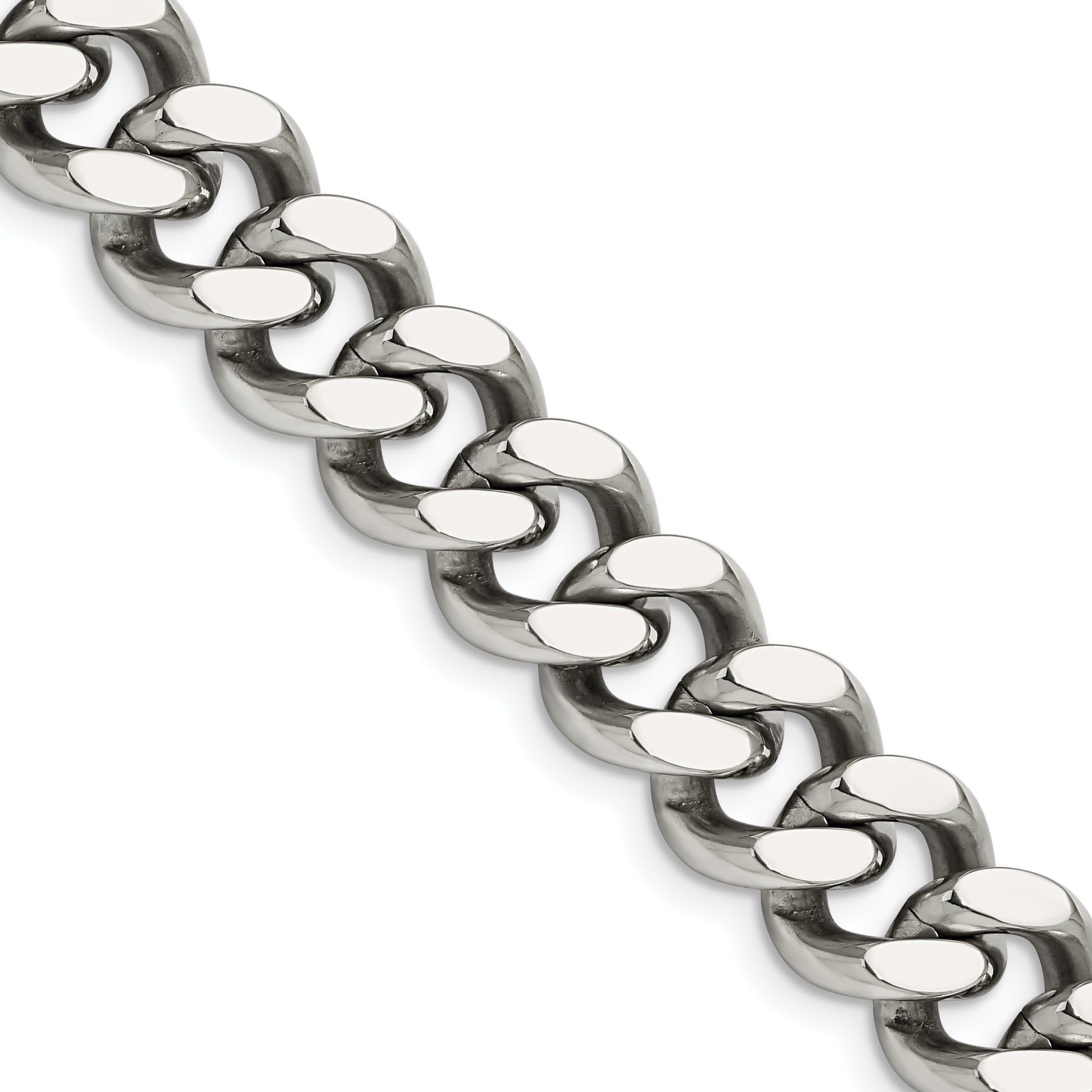 Men's Stainless Steel Curb Chain Necklace 13.75mm