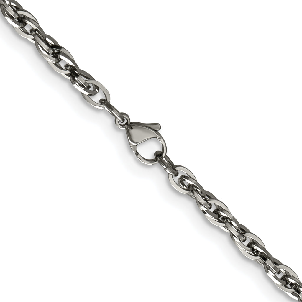 Chisel Stainless Steel Polished 4.2mm Fancy Twisted Link Chain