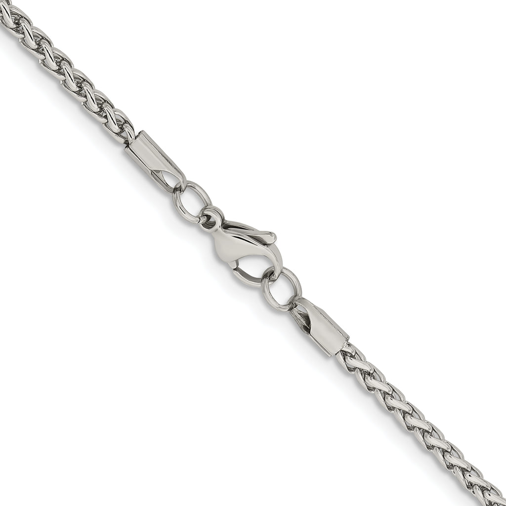 Men's Stainless Steel Wheat Chain Necklace 3mm