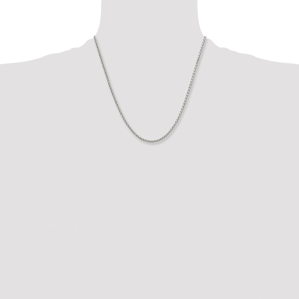 Men's Stainless Steel Wheat Chain Necklace 3mm