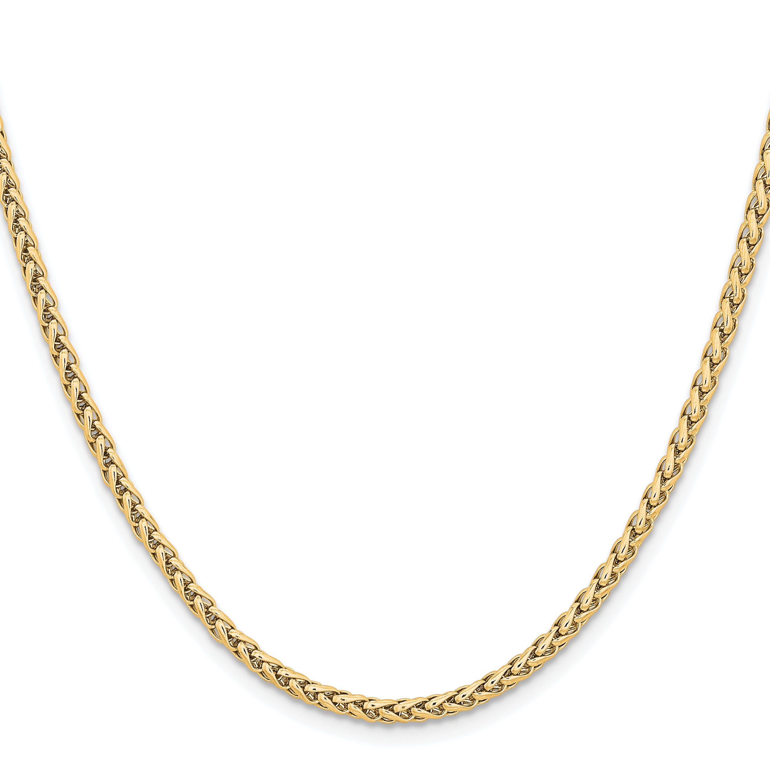 Polished Gold-Tone Stainless Steel Spiga (Wheat) Chain Necklace 3mm Secondary image