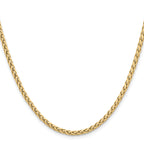 Polished Gold-Tone Stainless Steel Spiga (Wheat) Chain Necklace 3mm