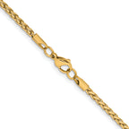 Polished Gold-Tone Stainless Steel Spiga (Wheat) Chain Necklace 3mm