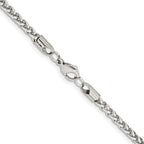 Polished Stainless Steel Spiga (Wheat) Chain Necklace 4mm