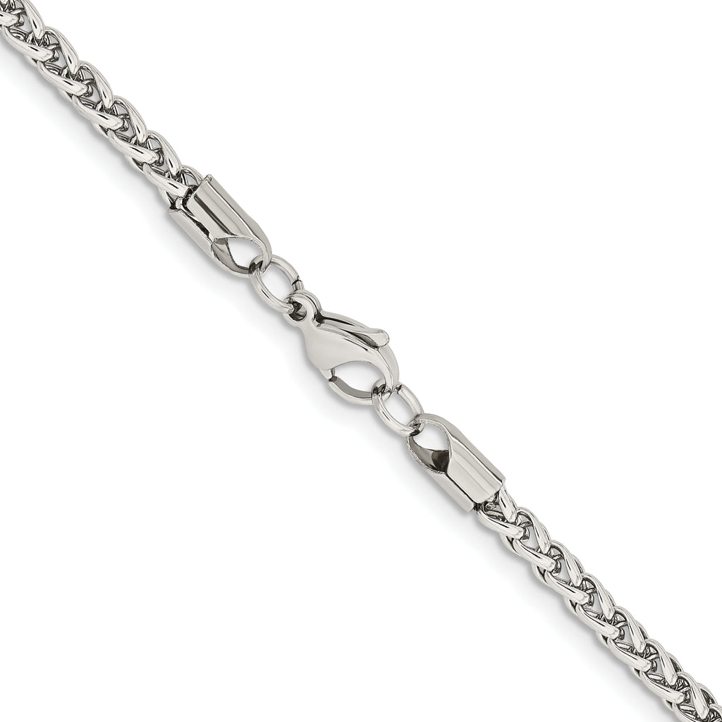 Men's Stainless Steel Wheat Chain Necklace 4mm