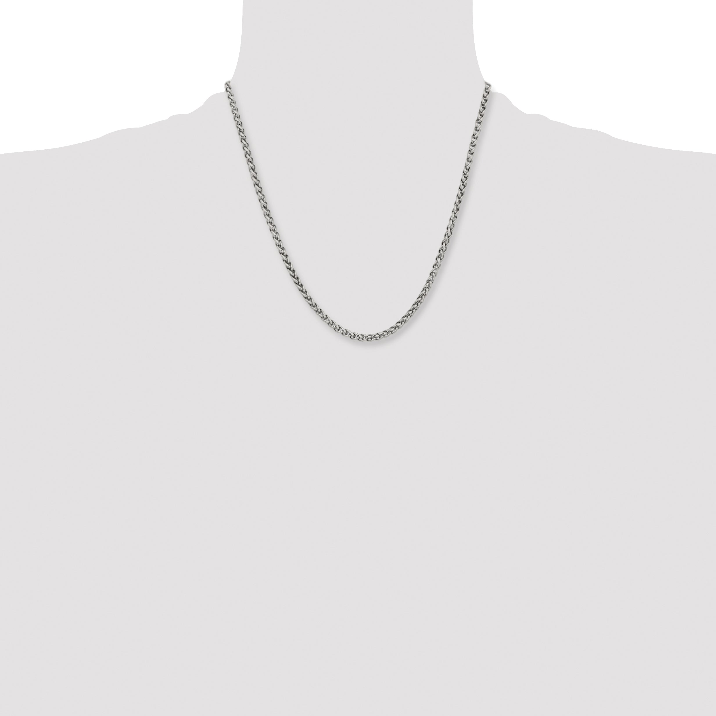 Men's Stainless Steel Wheat Chain Necklace 4mm