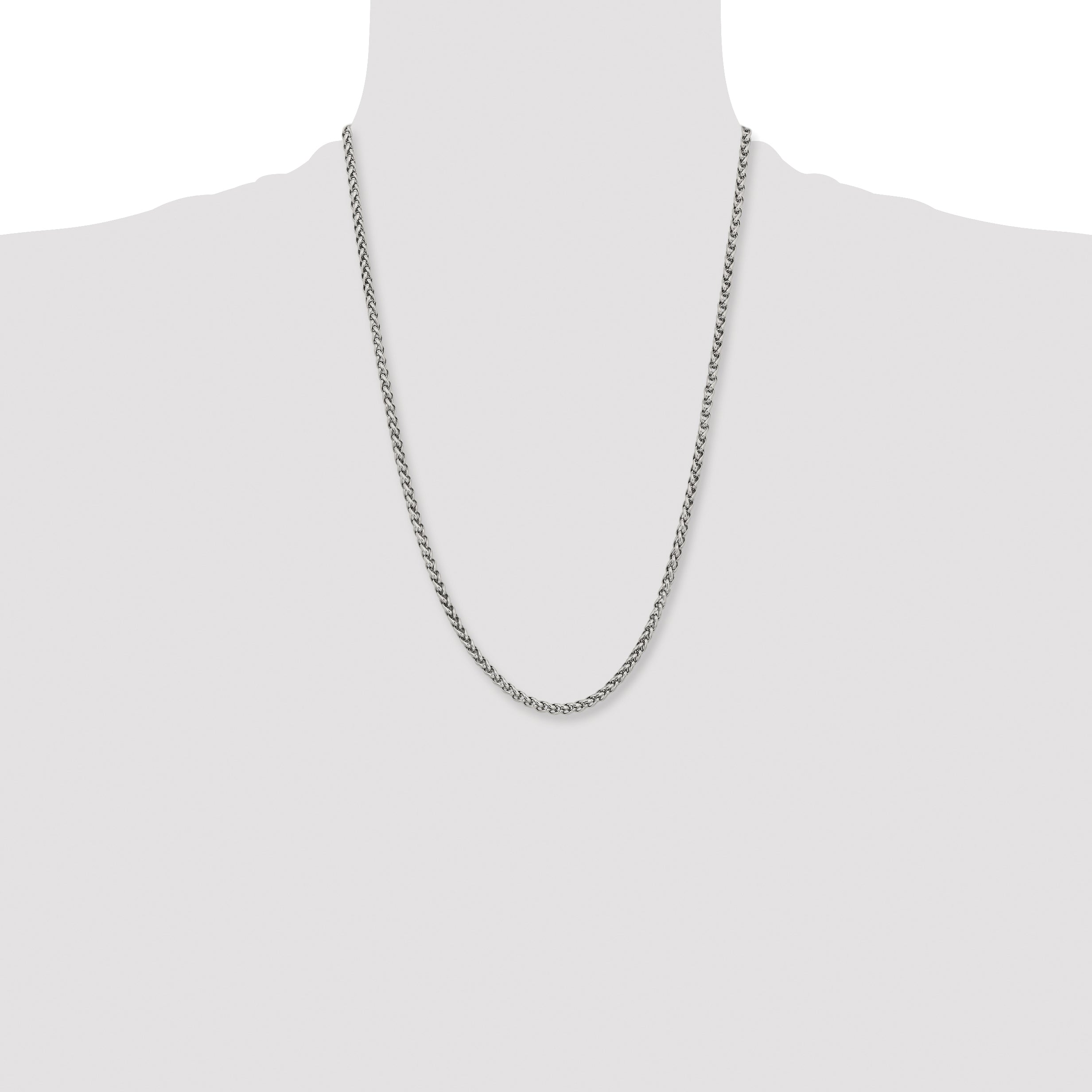 Chisel Stainless Steel Polished 4mm Wheat Chain