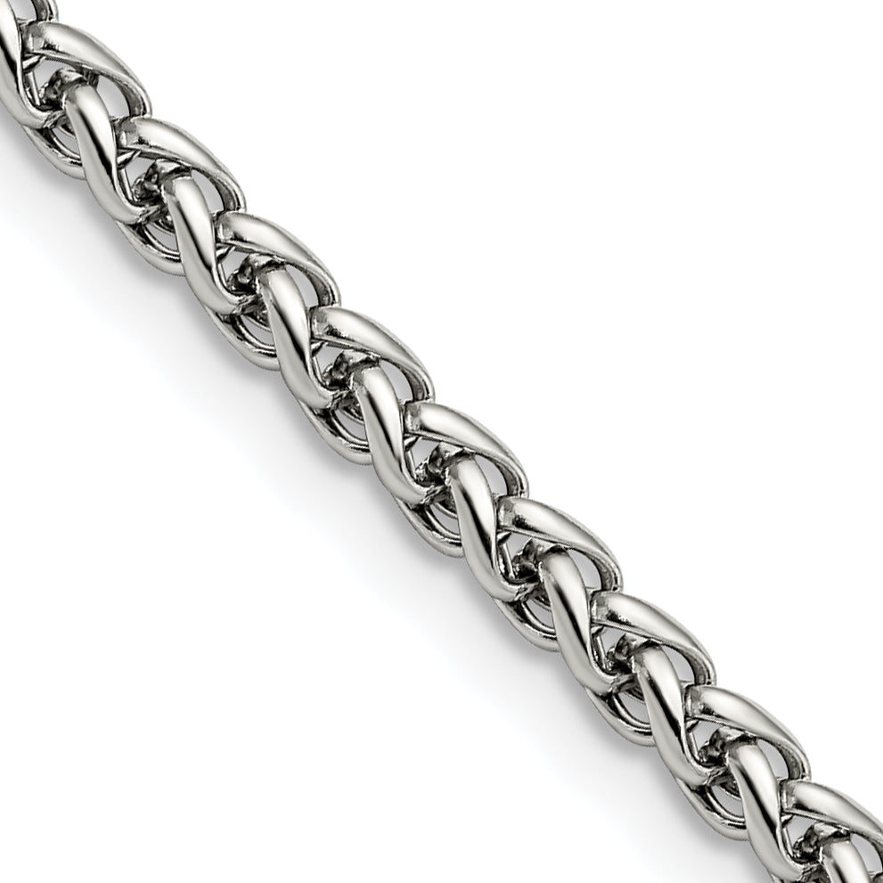Chisel Stainless Steel Polished 4mm Wheat Chain Main image