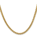 Polished Gold-Tone Stainless Steel Spiga (Wheat) Chain Necklace 4mm