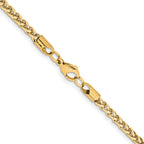 Polished Gold-Tone Stainless Steel Spiga (Wheat) Chain Necklace 4mm