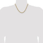 Polished Gold-Tone Stainless Steel Spiga (Wheat) Chain Necklace 4mm