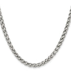 Polished Stainless Steel Spiga (Wheat) Chain Necklace 5mm
