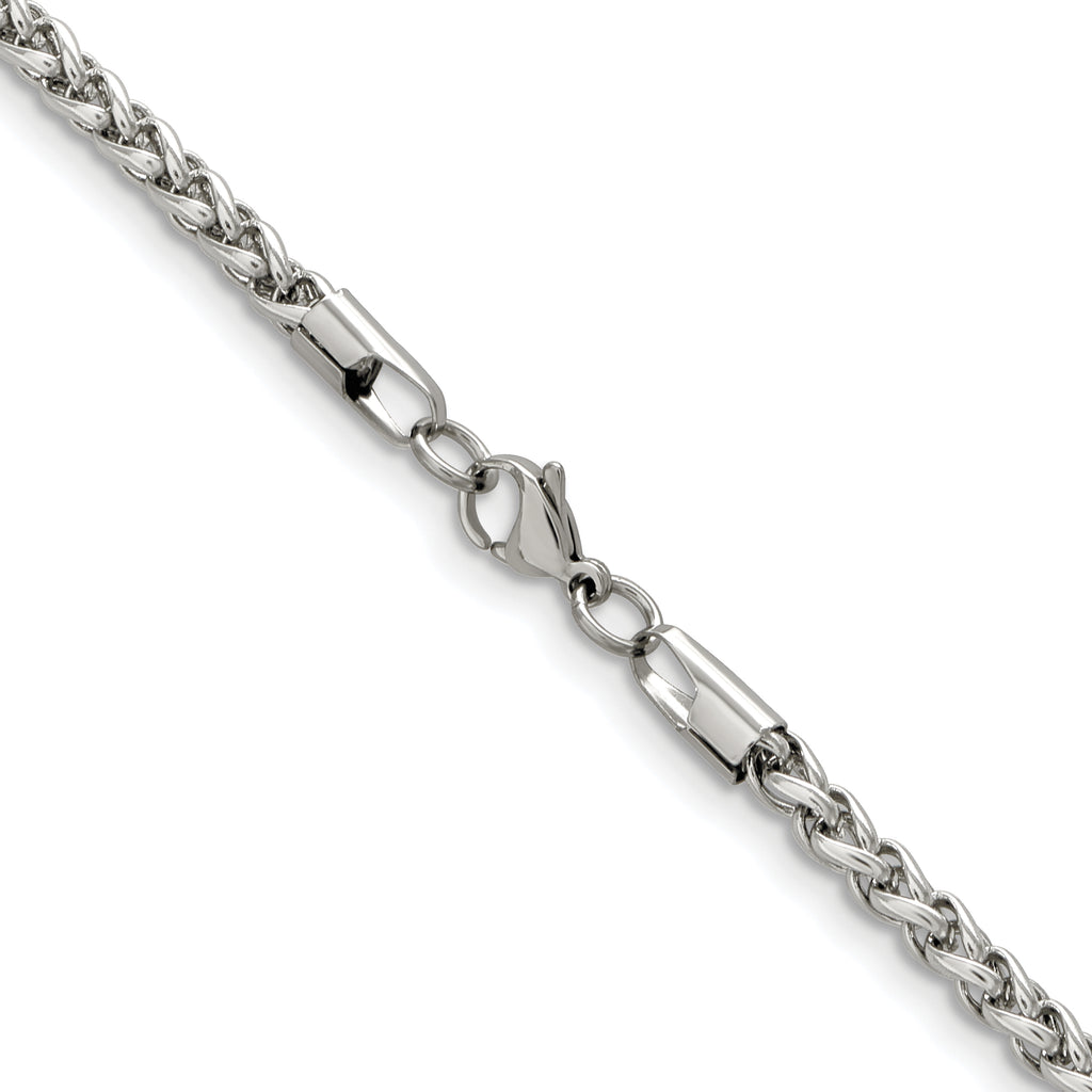 Men's Stainless Steel Wheat Chain Necklace 5mm
