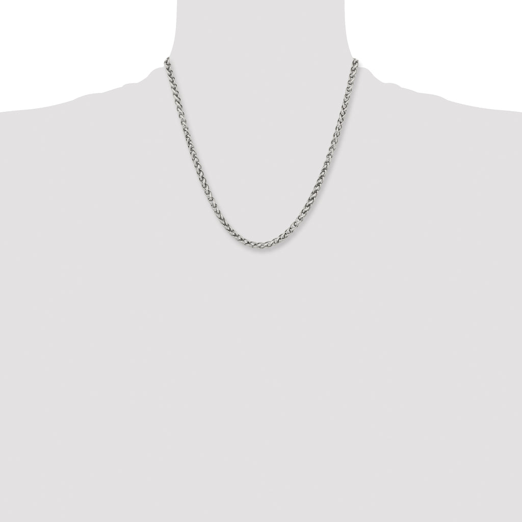Men's Stainless Steel Wheat Chain Necklace 5mm