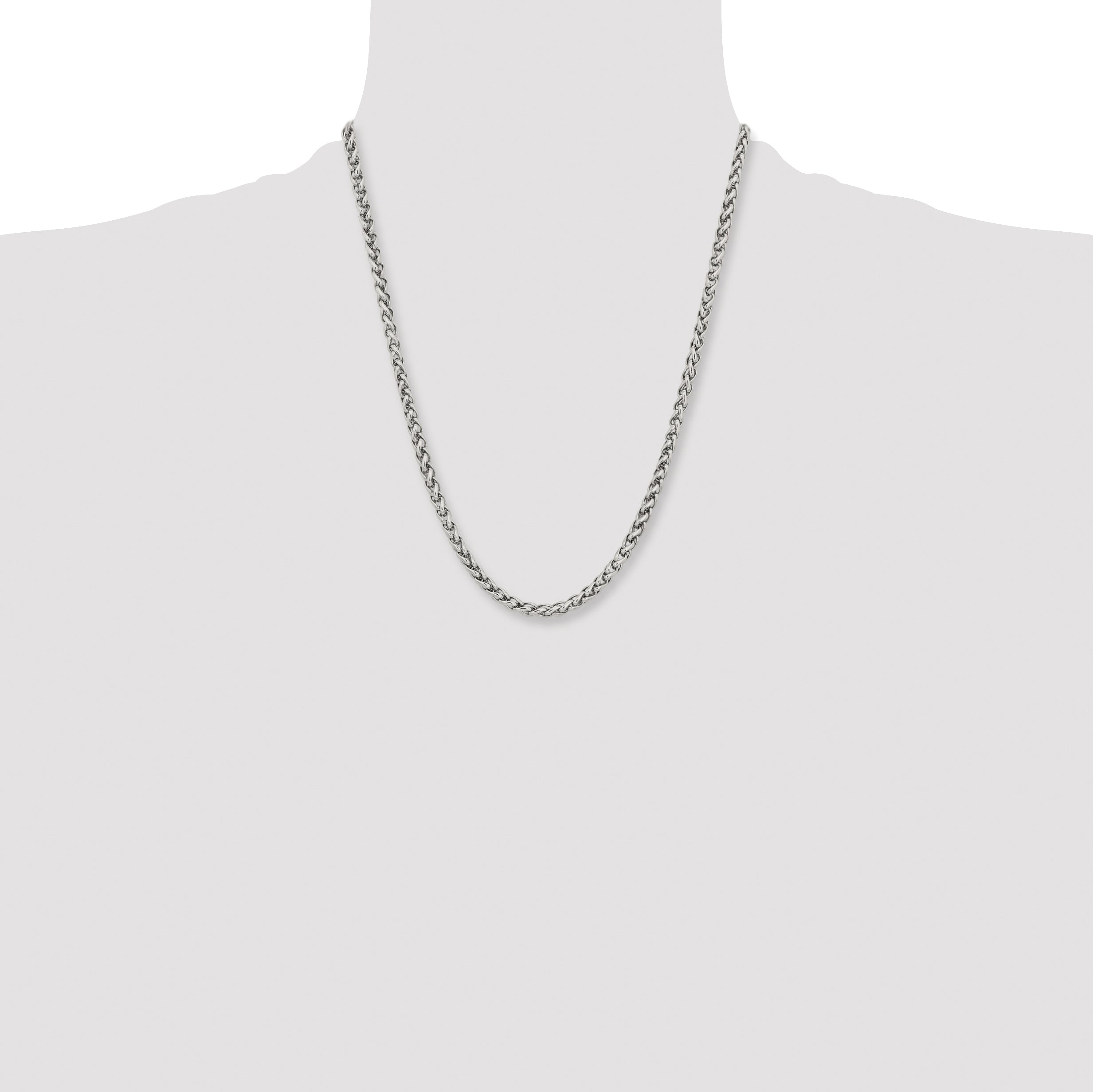 Chisel Stainless Steel Polished 5mm 22 inch Wheat Chain