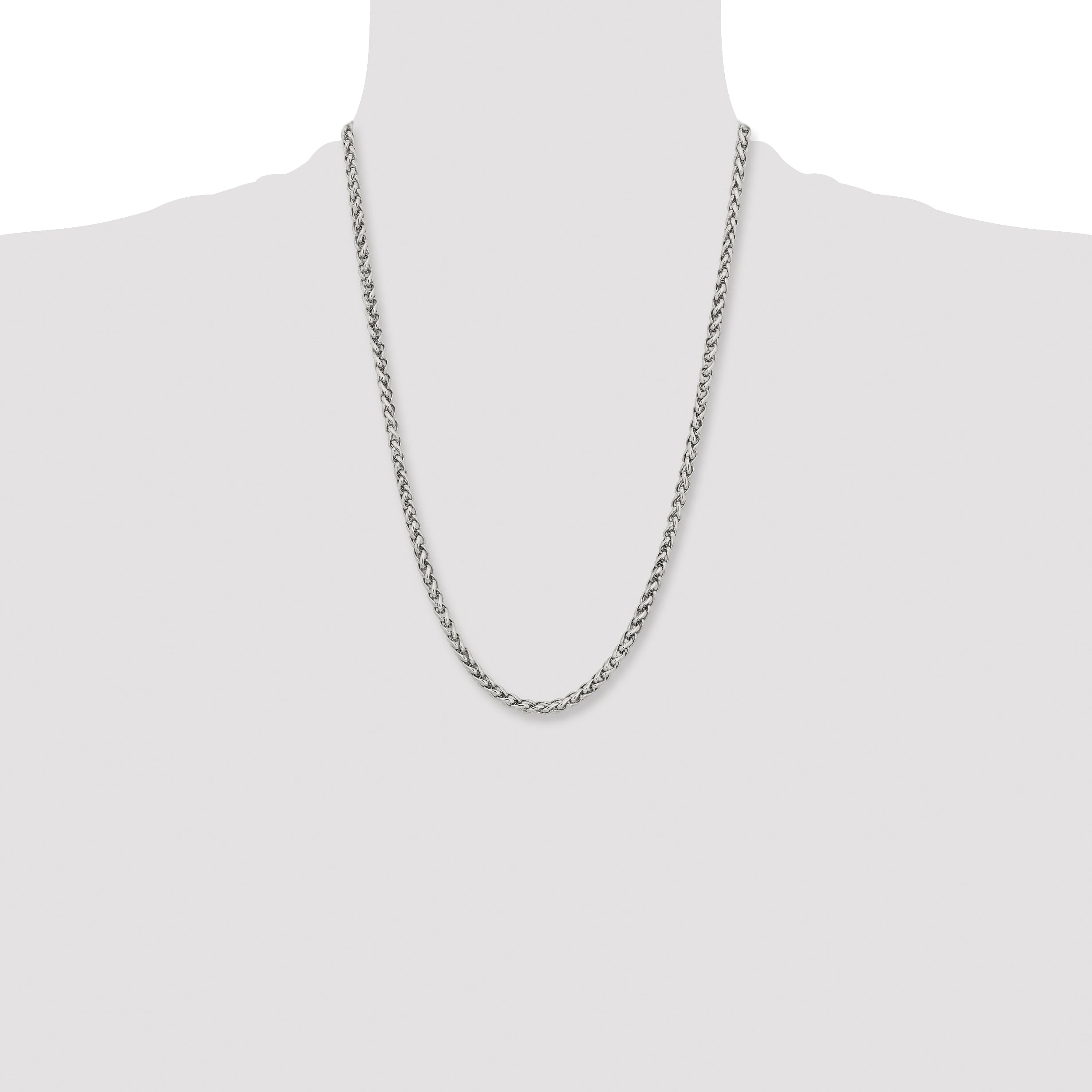 Chisel Stainless Steel Polished 5mm Wheat Chain
