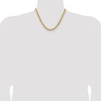 Polished Gold-Tone Stainless Steel Spiga (Wheat) Chain Necklace 5mm
