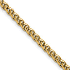 Polished Gold-Tone Stainless Steel Spiga (Wheat) Chain Necklace 5mm