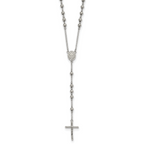 Chisel Stainless Steel Polished 6mm Beaded 29.5 inch Rosary Necklace