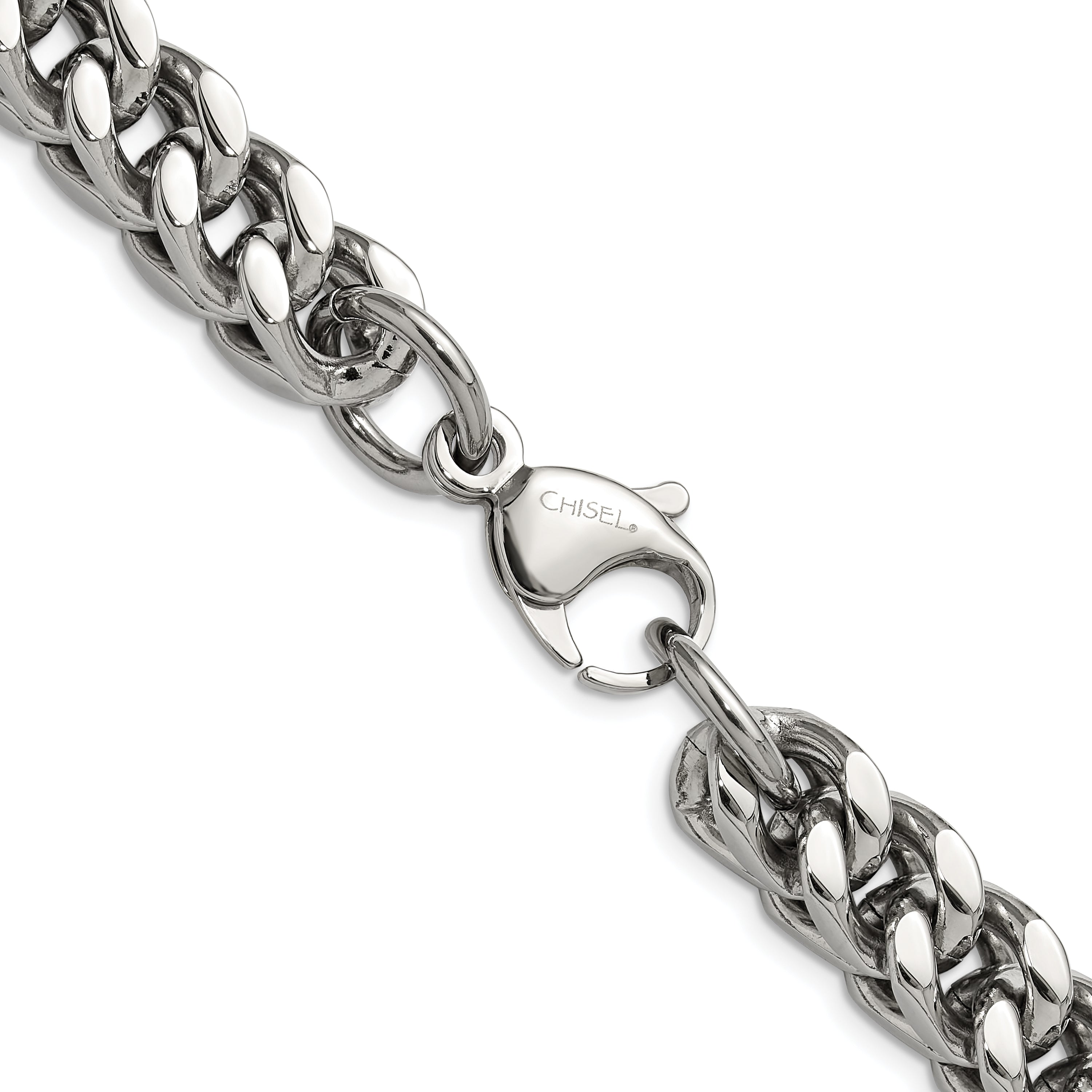 Chisel Stainless Steel Polished 24 inch Heavy Wheat Necklace