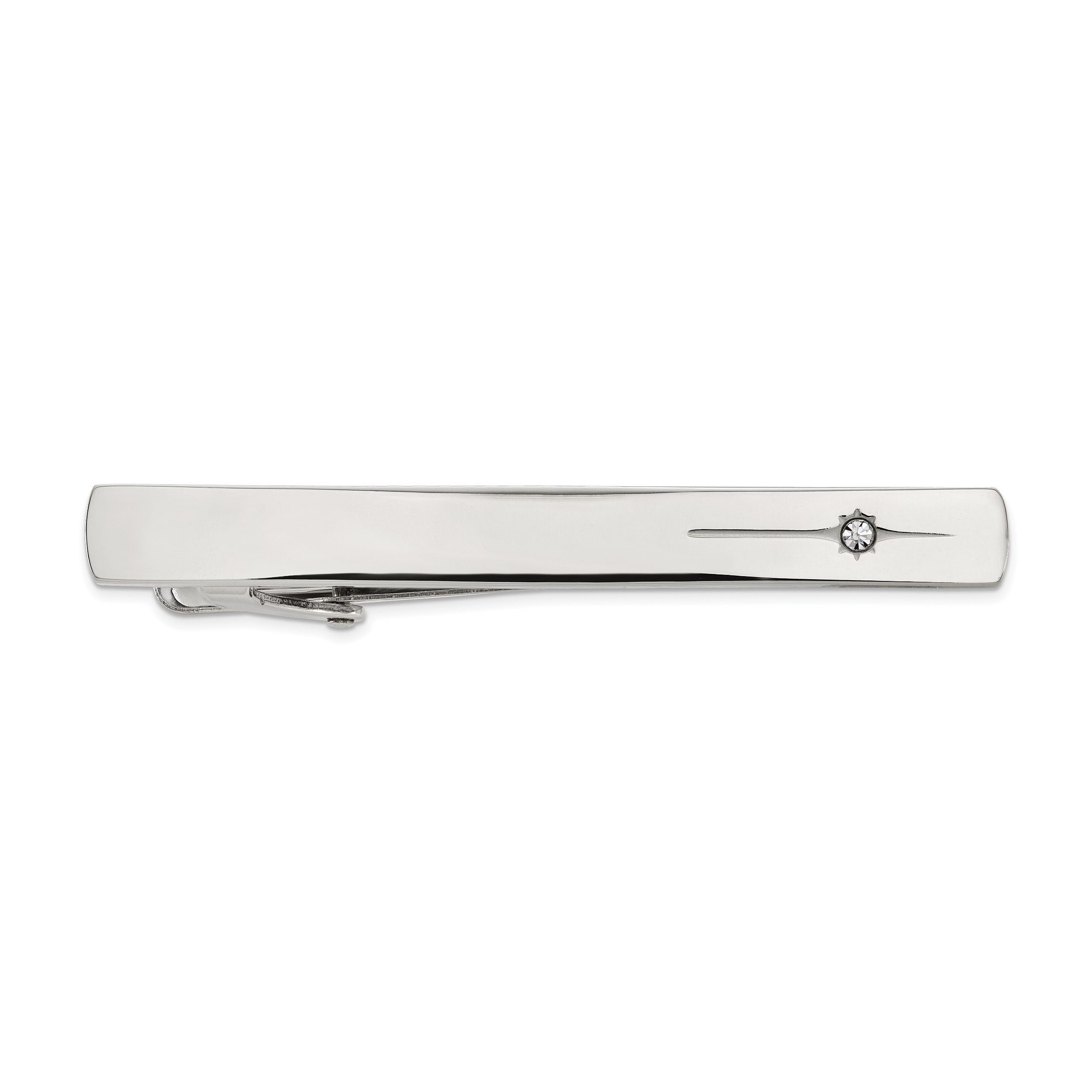 Chisel Stainless Steel Polished with Preciosa Crystal Tie Bar Main image