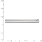 Men's Polished Cubic Zirconia Stainless Steel Tie Bar