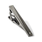 Men's Gunmetal Brushed and Polished Cubic Zirconia Stainless Steel Tie Bar